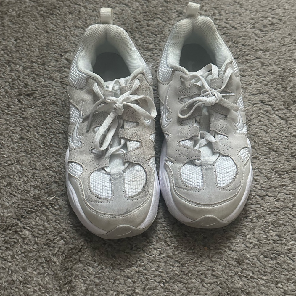 Nike Kids White and Light Gray Athletic Sneakers